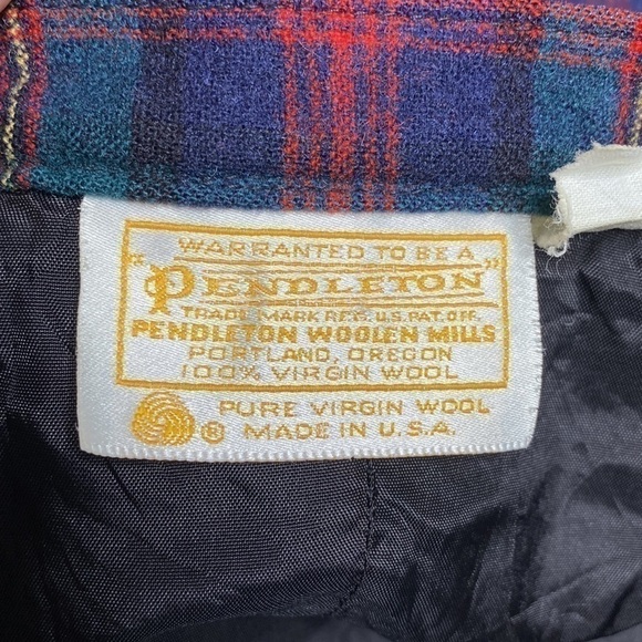 Vintage Pendleton Green Blue Tartan Wool Pencil Skirt Size 10 - Picture 4 of 6